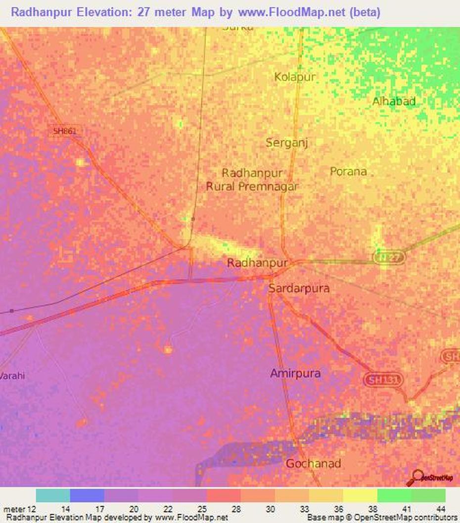 Mumbai India, Meerut, Elevation , Rādhanpur, India