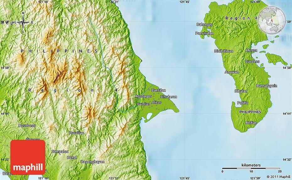 Physical Map Of General Nakar, General Nakar, Philippines, Calabarzon, Polillo  Island