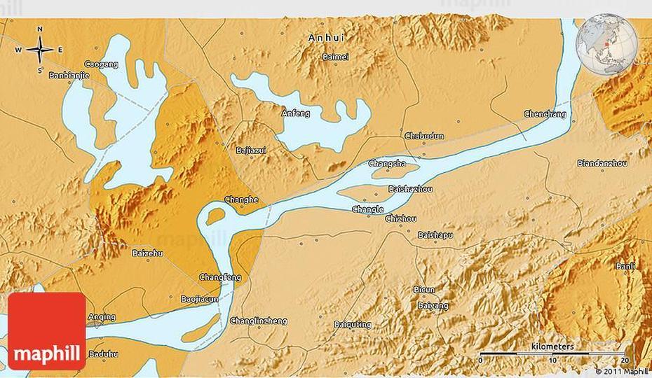 Political 3D Map Of Chizhou, Chizhou, China, Luoyang China, Wenzhou China