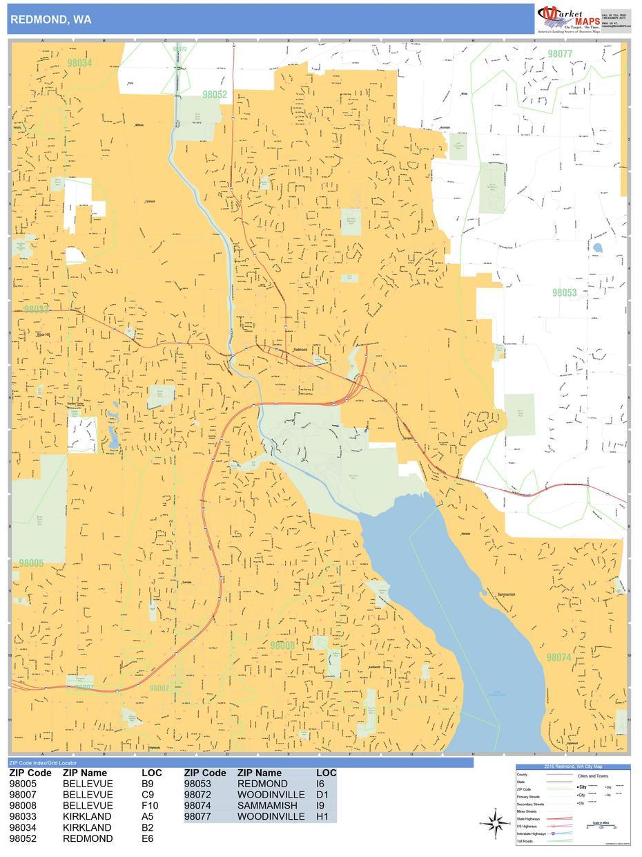 Redmond Washington Wall Map (Basic Style) By Marketmaps – Mapsales, Redmond, United States, Redmond Washington United States, Olympia Washington