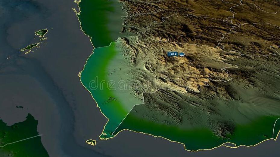 Ta`Izz, Yemen – Highlighted With Capital. Physical Stock Illustration …, Ta‘Izz, Yemen, Yemen Castle, Yemen Mosque