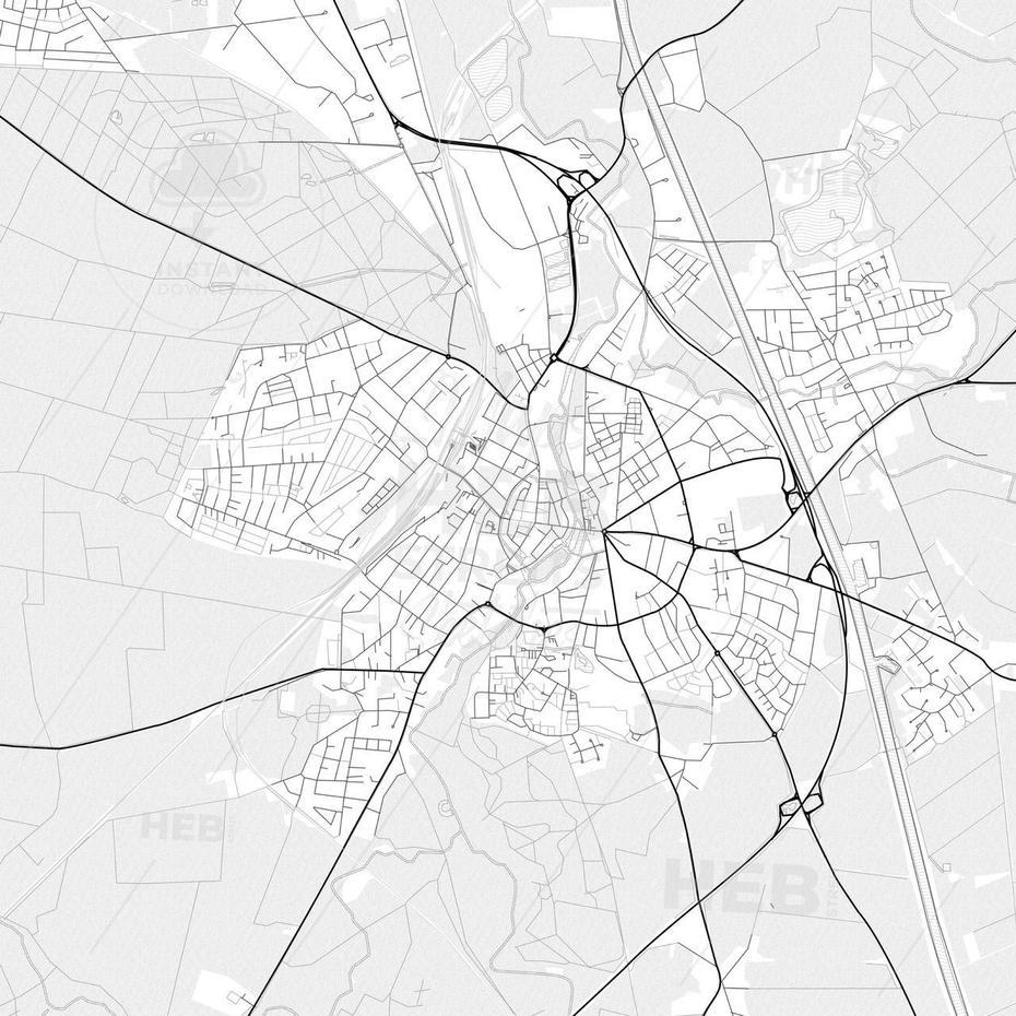 Vector Pdf Map Of Uelzen, Germany – Hebstreits Sketches | Printable …, Uelzen, Germany, Swabia Germany, Walled City In Germany