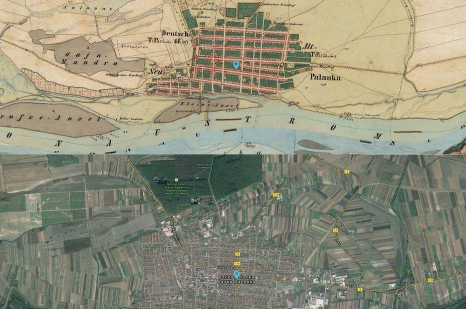 Backa Palanka, Serbia Map: Then (1860S) And Now(2010S) | Fliiby …, Bačka Palanka, Serbia, A Backa Palanka, Tikvara Backa Palanka