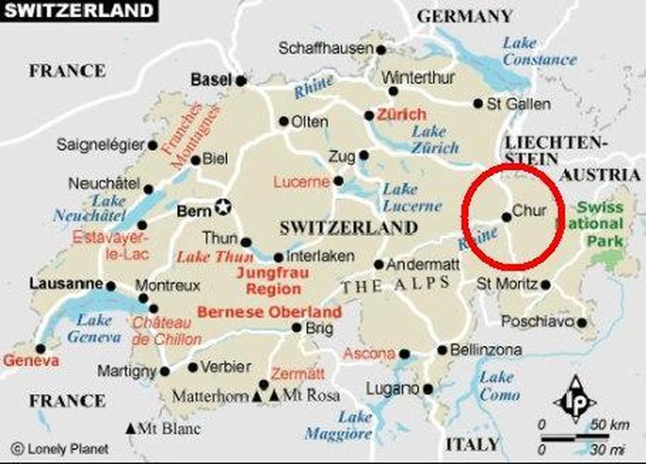 Chur Map And Chur Satellite Image, Chur, Switzerland, Graubunden Switzerland, Old Town Chur Switzerland