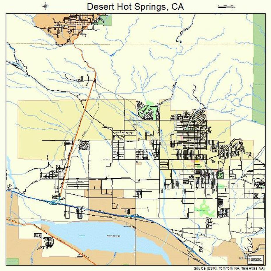 Desert Hot Springs California Street Map 0618996, Desert Hot Springs, United States, Desert Hot Springs California Downtown, Desert Hot Springs Spa Hotel