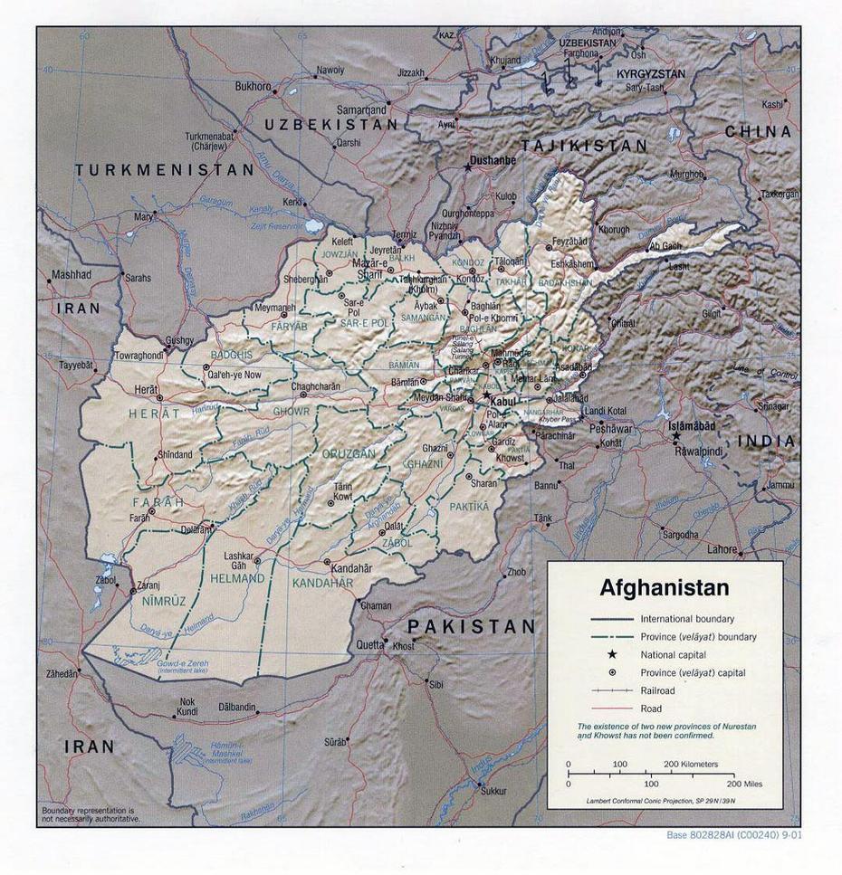 Detailed Political And Administrative Map Of Afghanistan With Relief …, Ḩukūmatī Baghrān, Afghanistan, Afghanistan India, Afghanistan Old