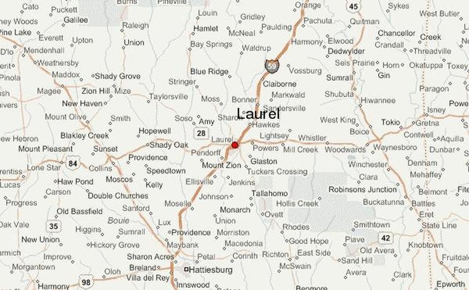 Detailed  United States, United States  Color, Mississippi Location, Laurel, United States