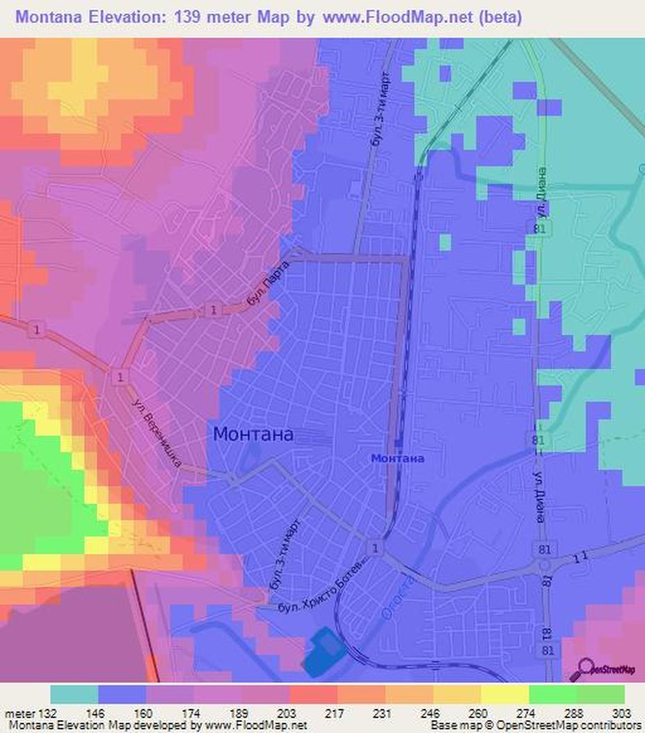 Elevation Of Montana,Bulgaria Elevation Map, Topography, Contour, Montana, Bulgaria, Bulgaria Road, Montana Political