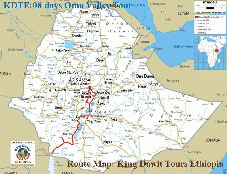Ethiopia 8 Days Omo Valley Route Map | Ethiopia Tours And Travel | Dmc …, Dolo Odo, Ethiopia, Ethiopia  Regions, Ethiopia Political