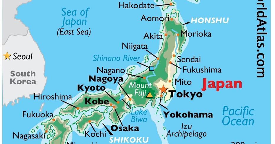 Of Japan With Cities, Japan  In Chinese, Japan, Tsuruno, Japan