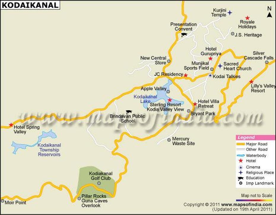 Kodaikanal Tourist Places Route Map – New River Kayaking Map, Kodaikānal, India, Munnar, Kodaikanal Tourism