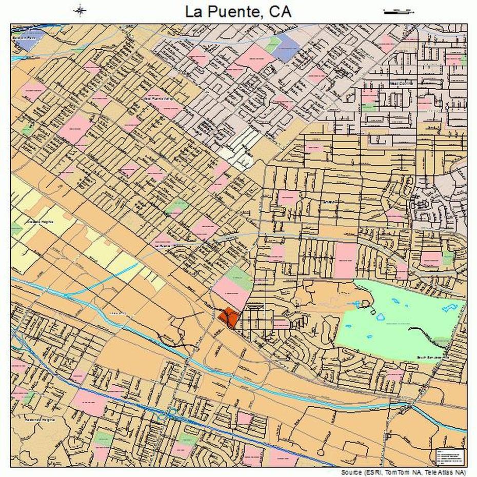 La Puente California Street Map 0640340, La Puente, United States, El Segundo California, Monrovia California