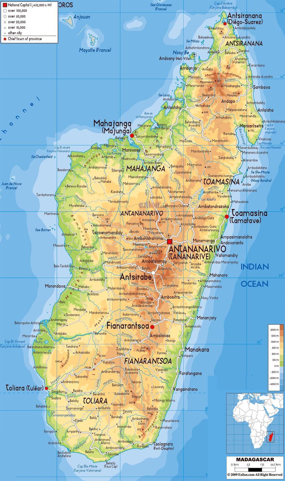 Madagascar Rivers, Madagascar Road, Touristische Karte, Vohitrandriana, Madagascar
