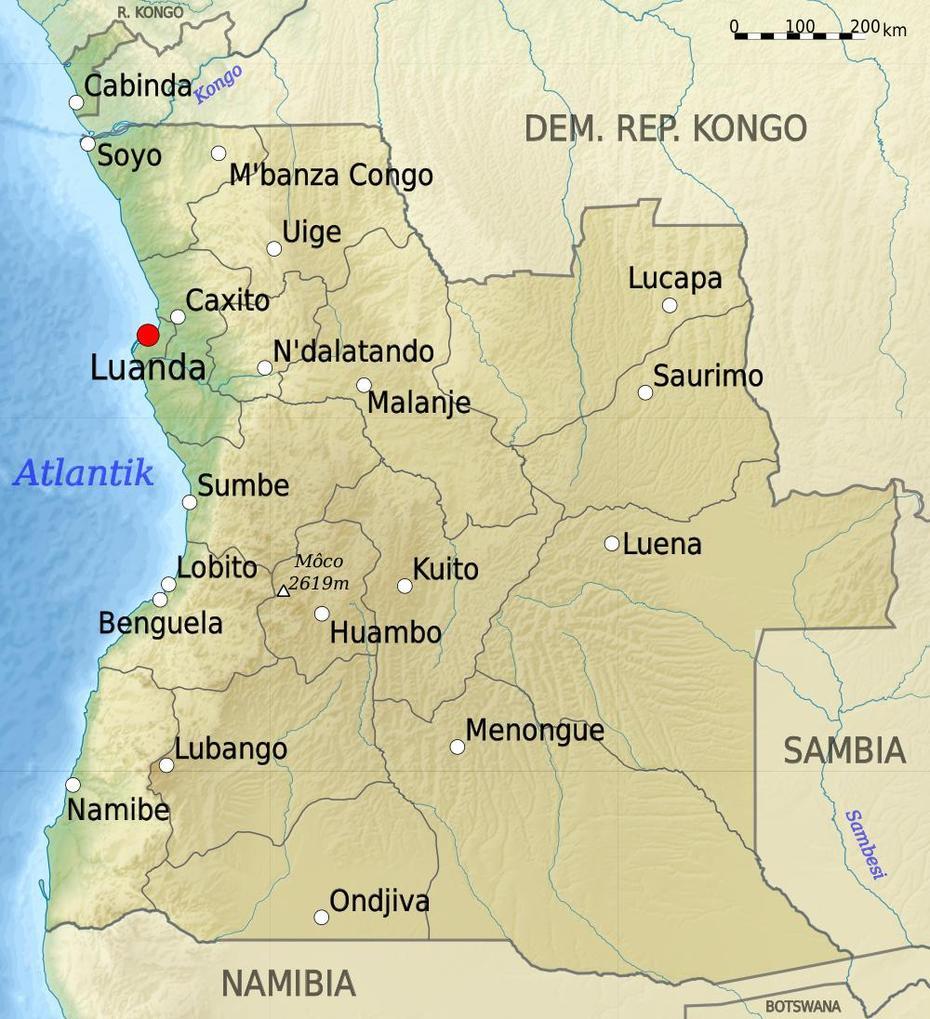 Map Angola (Overview Map/Divisions) : Worldofmaps – Online Maps And …, Tchindjendje, Angola, Angola Flag, Angola Indiana