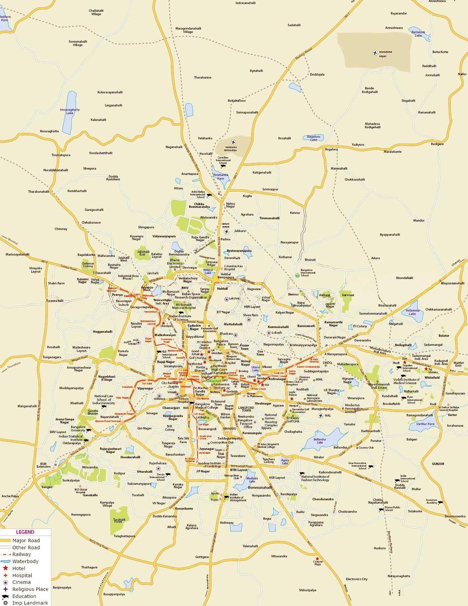 Map Of Bangalore, Road Map Of Bangalore, Bengaluru Route Map, Bangalore, India, Bangalore City India, Chennai On India