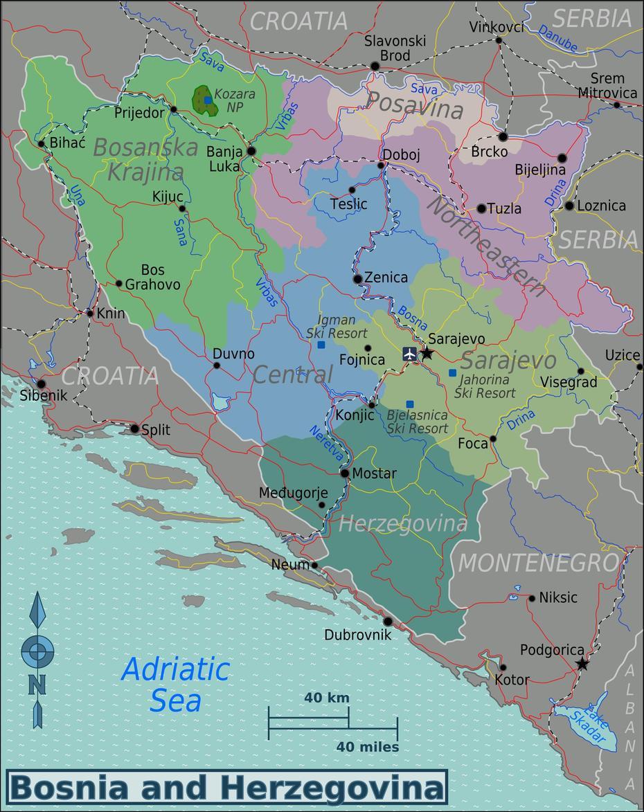 Map Of Bosnia And Herzegovina (Map Regions) | Bosnia And Herzegovina …, Brčko, Bosnia And Herzegovina, Bosnia In World, Republic Of Bosnia And Herzegovina