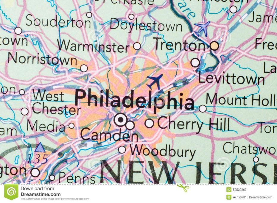 Philadelphia, En El Mapa Imagen De Archivo. Imagen De Comunidad – 52532269, Philadelphia, United States, Philadelphia Us, United States  1844