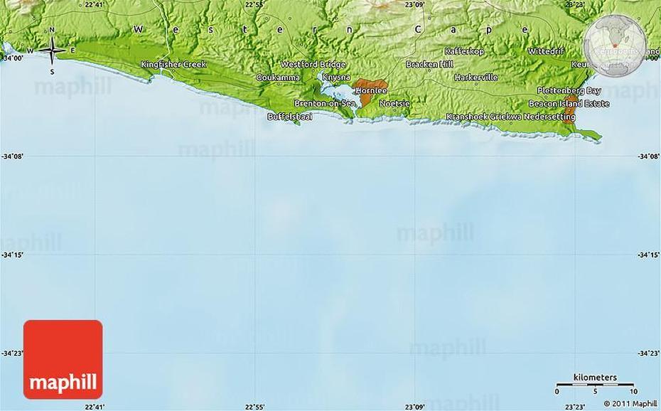 Physical Map Of Plettenberg Bay, Plettenberg Bay, South Africa, Plettenberg Bay Western Cape, Plettenberg Bay Things To Do