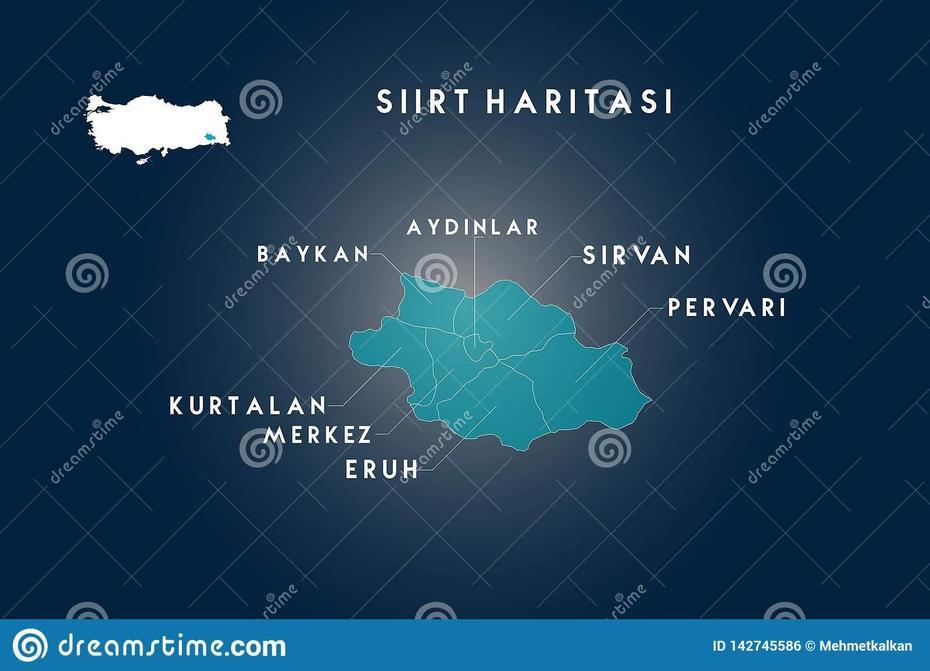 Siirt Districts Aydinlar, Baykan, Kurtalan, Eruh, Pervari, Sirvan Map …, Kurtalan, Turkey, Kurtalan, Turkey
