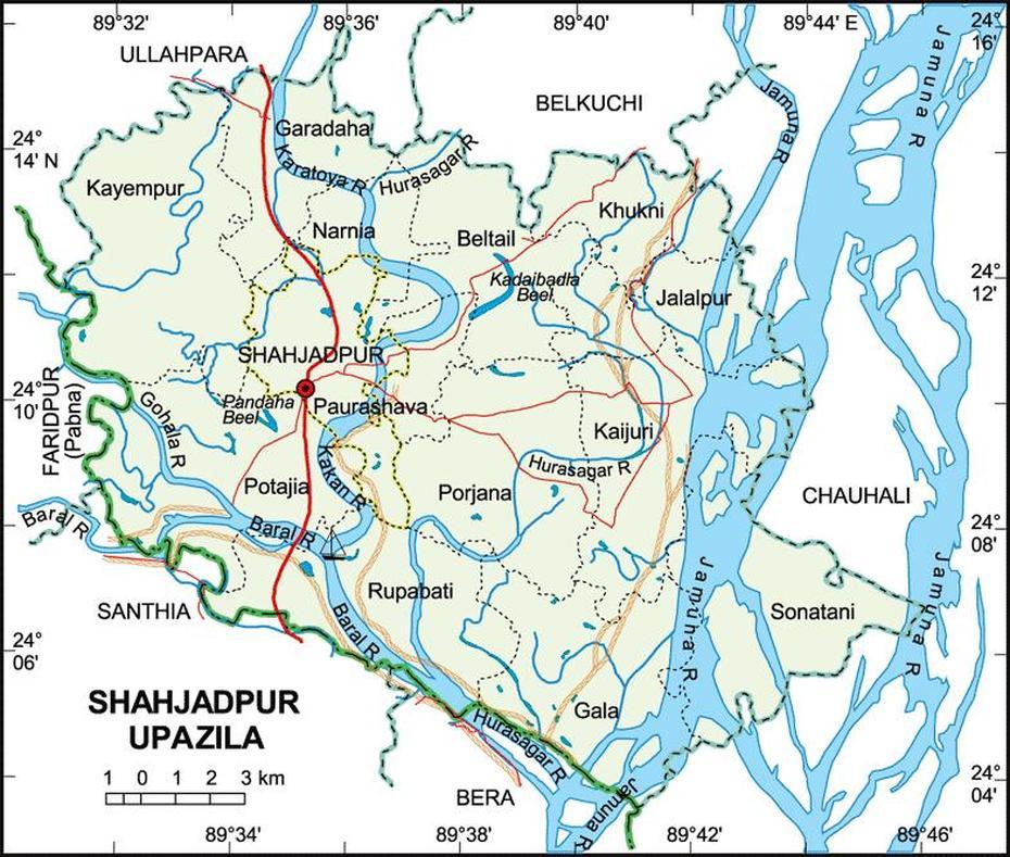 Sirajganj District: Map In Sirajganj District, Shāhganj, India, India  Online, India Area