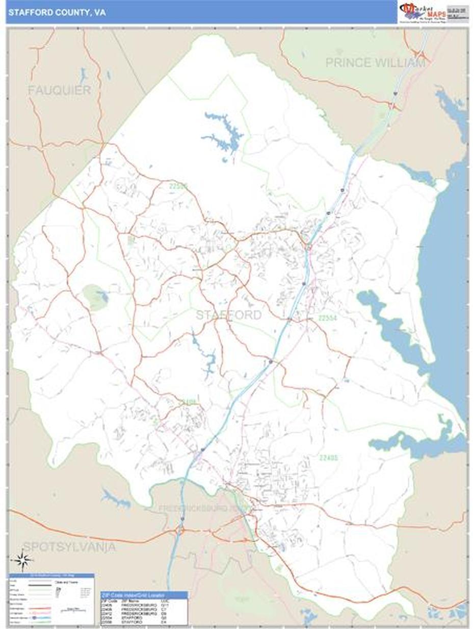 Stafford County, Virginia Zip Code Wall Map | Maps, Stafford, United States, United States  Simple, Cool United States