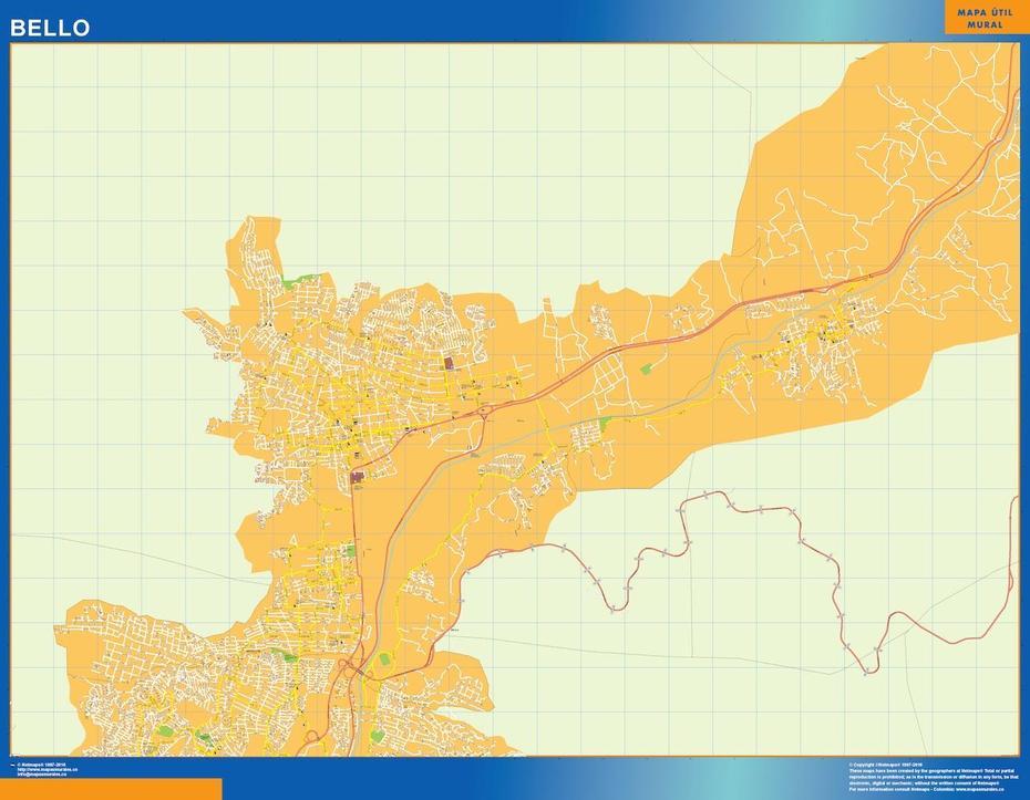 Bello Map In Colombia | Wall Maps Of Countries For Europe, Bello, Colombia, Villavicencio Colombia, A De Cali Colombia