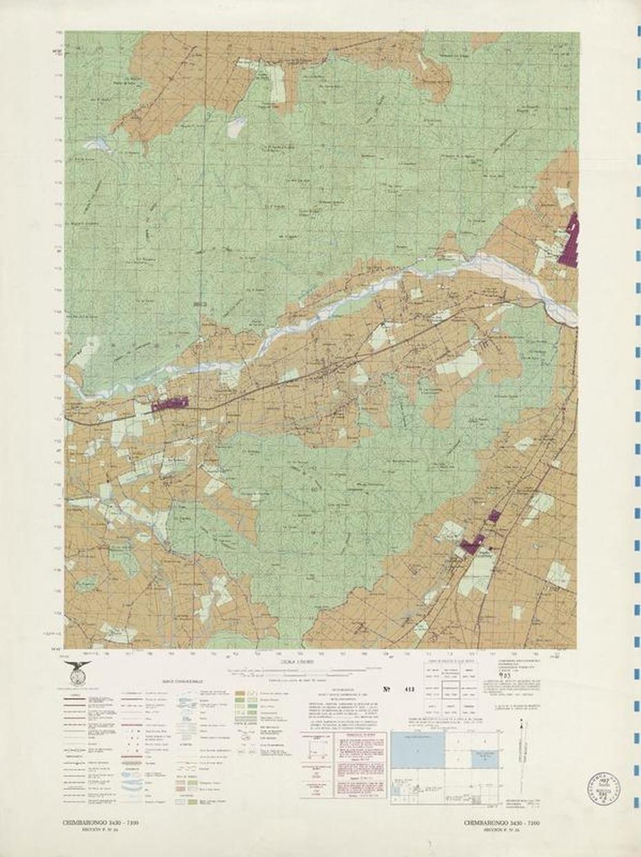 Chimbarongo [Material Cartografico] Instituto Geografico Militar De …, Chimbarongo, Chile, Central Chile, Osorno Chile