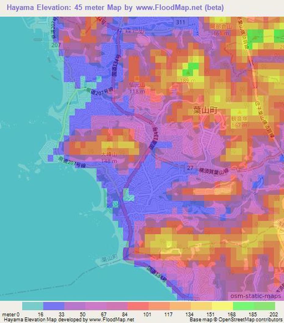 Elevation Of Hayama,Japan Elevation Map, Topography, Contour, Hayama, Japan, Hayama Imperial Villa, Itanki Beach Japan Wallpaper