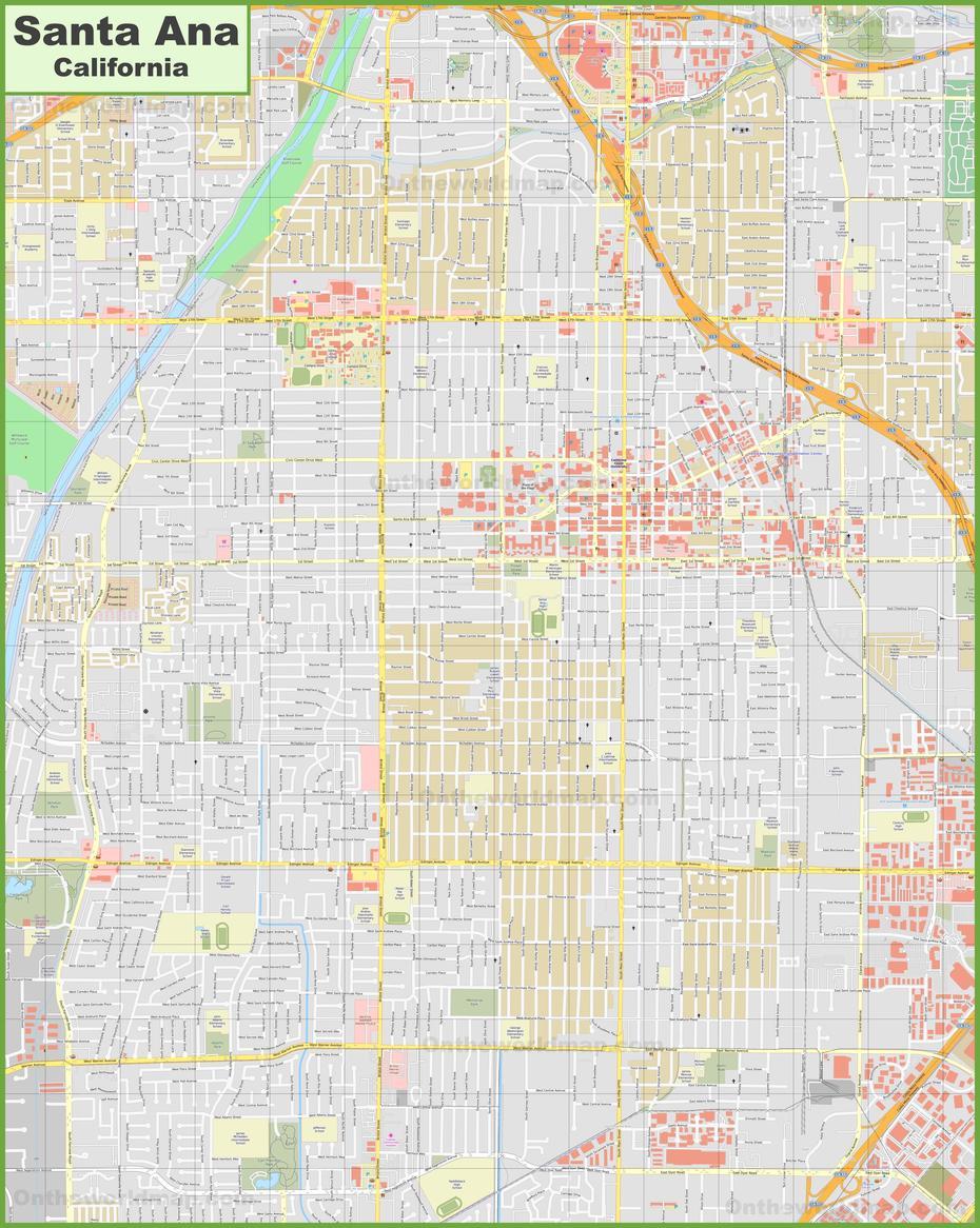 Large Detailed Map Of Santa Ana, Santa Ana, Venezuela, Santa Ana Orange County, Santa Ana El Salvador