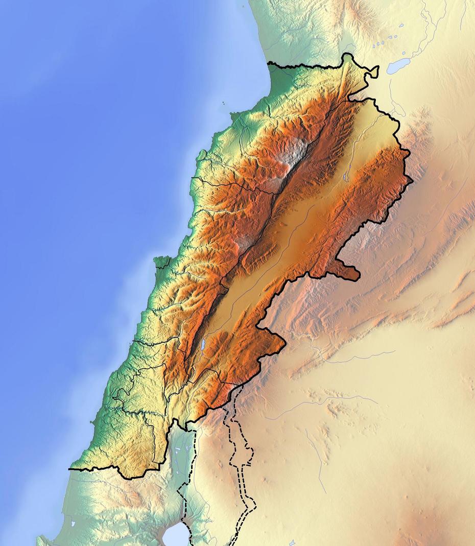 Large Relief Map Of Lebanon | Lebanon | Asia | Mapsland | Maps Of The World, Chmistâr, Lebanon, Lebanon Cities, Lebanon City