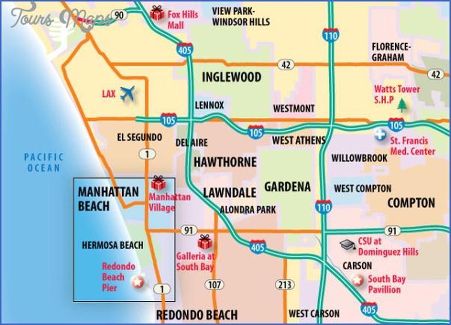 Manhattan Beach Map – Toursmaps, Manhattan Beach, United States, Manhattan Beach La, Manhattan Beach Strand