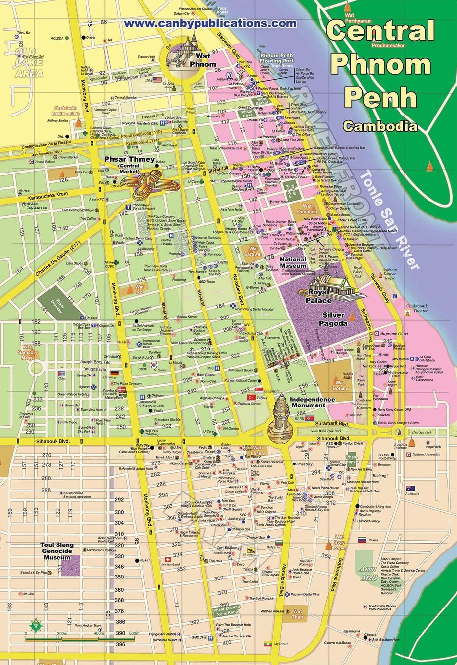 Map – Central Phnom Penh | Phnom Penh, Phnom Penh Map, Phnom Penh Cambodia, Phnom Penh, Cambodia, Kampot Cambodia, Sihanoukville