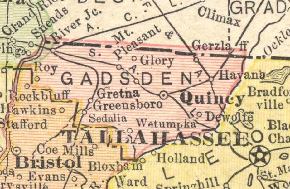 Map Of Gadsden County, Florida, 1910, Gadsden, United States, Gadsden Al, Gadsden Alabama