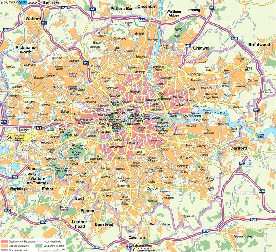 Map Of London (United Kingdom) – Map In The Atlas Of The World – World …, London, United Kingdom, London Satellite, United Kingdom Country