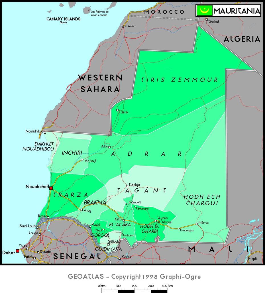 Mauritania Political Wall Map | Maps, Sélibaby, Mauritania, Nouakchott  Airport, Mauritania Africa