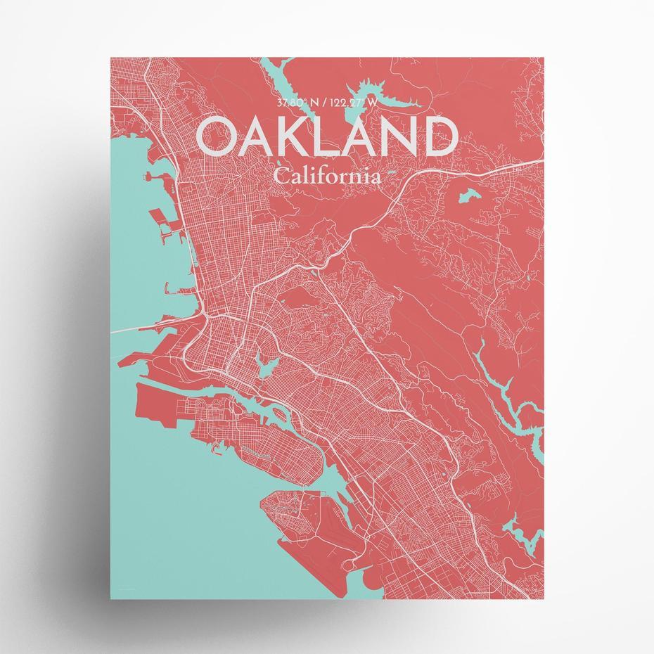 Oakland City Map, Art Print, Wall Decor – Ourposter, Oakland, United States, Oakland, United States