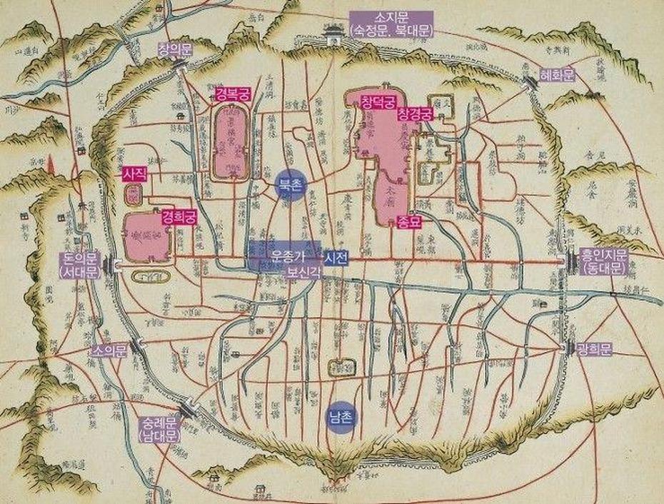 Old Map Of Hanyang (Seoul) | Map, Old Map, Old Maps, Hayang, South Korea, Korea  Google, Printable  Of South Korea