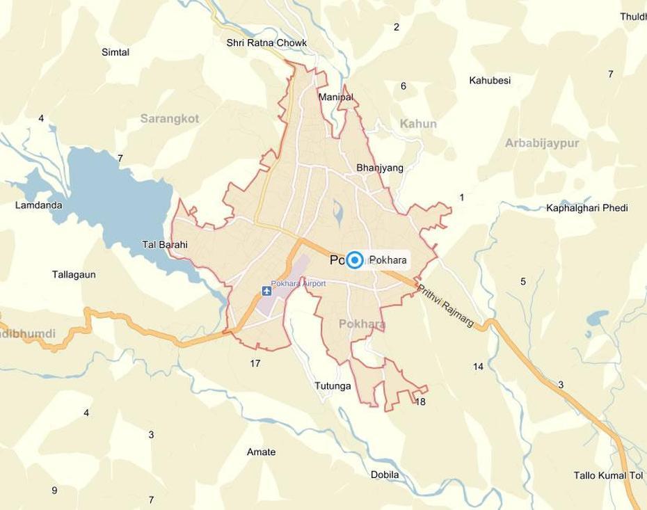 Pokhara Map, Pokhara, Nepal, Butwal, Google  Of Nepal