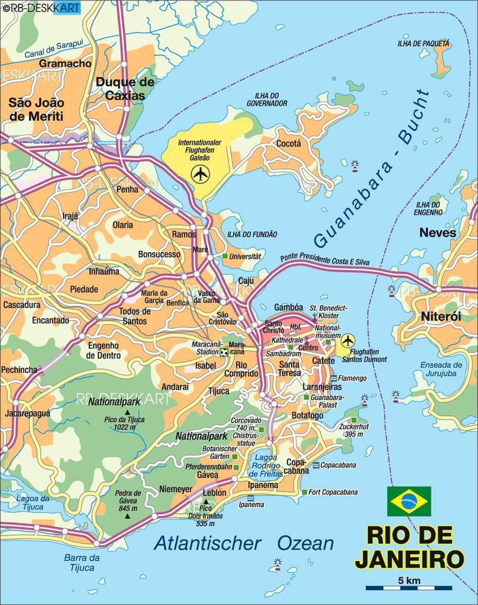 Rio De Janeiro Map – Toursmaps, Rio De Janeiro, Brazil, Rio De Janeiro State, Harbor At Rio De Janeiro