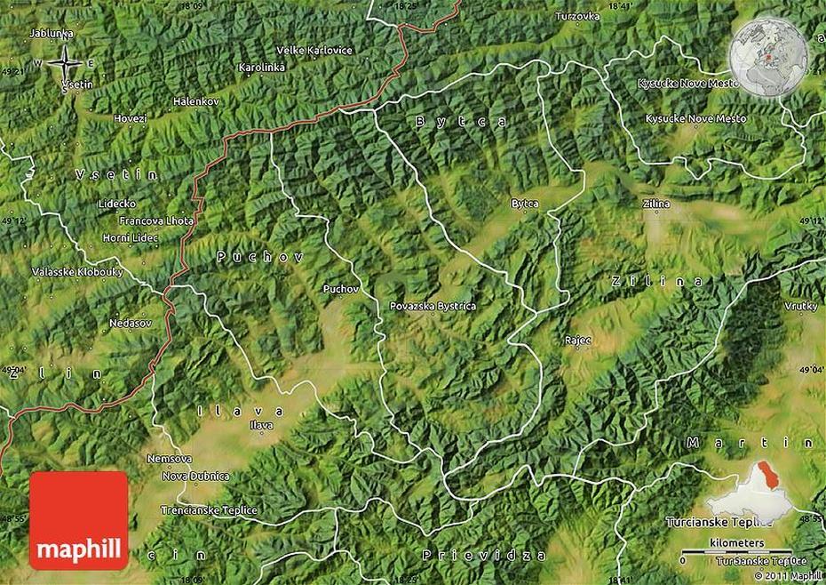 Satellite Map Of Povazska Bystrica, Považská Bystrica, Slovakia, Towns Of Slovakia, Banska Bystrica A