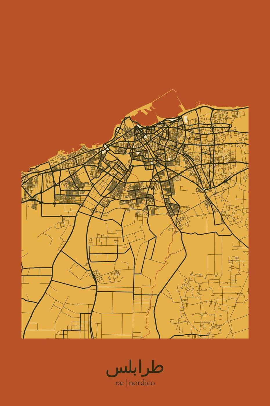 Tripoli, Libya Map Print | Libya, Tripoli, Map Print, Tripoli, Libya, Tripoli City, Libya Cities