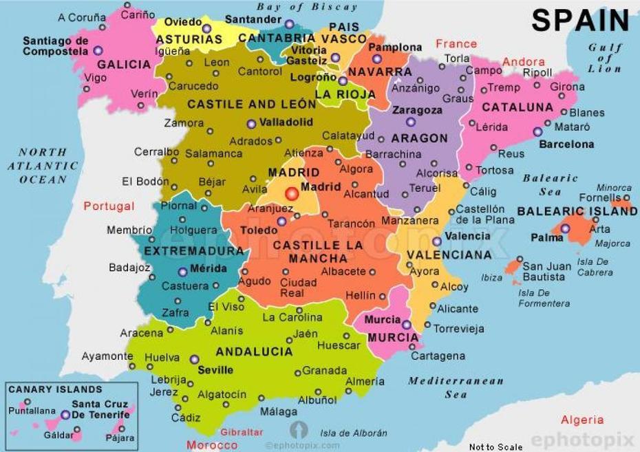 Um Mapa Da Espanha – Melhor Mapa De Espanha (Europa Do Sul – Europa), Cártama, Spain, Estacion De  Cartama, Pizarra  Malaga