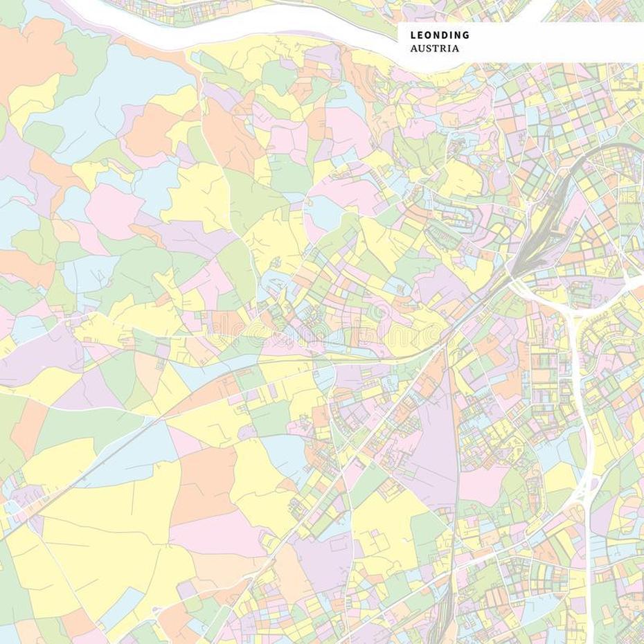 Colorful Map Of Leonding, Austria Stock Vector – Illustration Of Colors …, Leonding, Austria, Leonding Austria, Pfarre Leonding