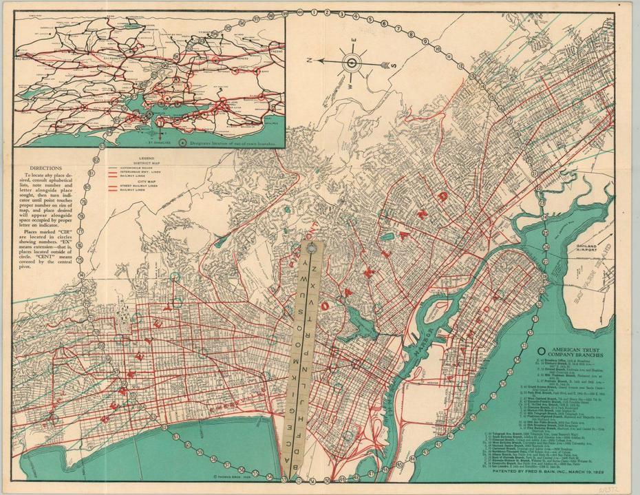 E-Z Guide Map Of Oakland And Vicinity | Curtis Wright Maps, Oakland, United States, San Francisco  Bay Bridge, Tribune Tower Oakland