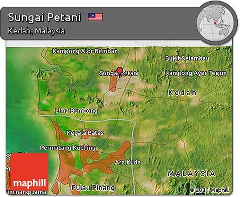 Free Satellite 3D Map Of Sungai Petani, Sungai Petani, Malaysia, Sg.Petani, Tempat Menarik Di Sungai Petani