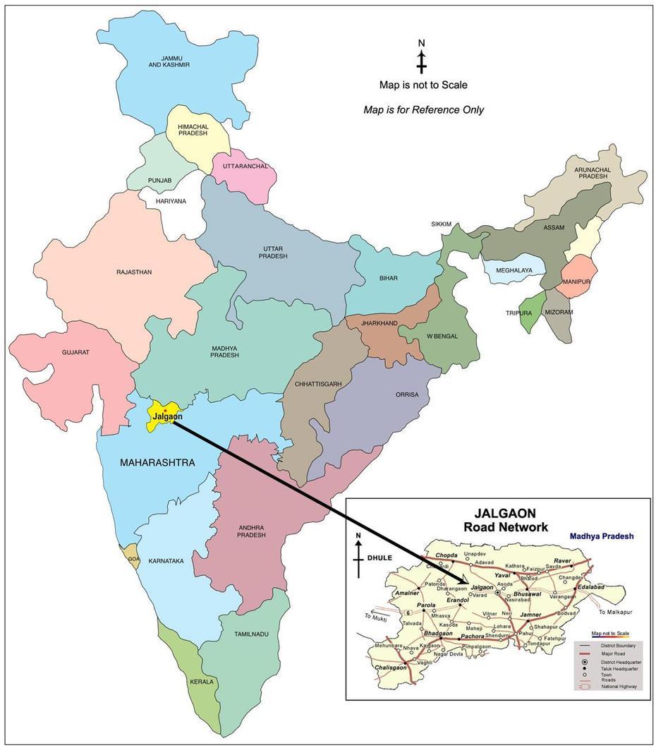 Jalgaon District Taluka Map, Jalgaon, India, Jalgaon City, Jalgaon Airport