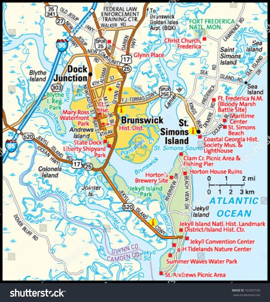 Map Of Brunswick Georgia | Map Of West, Brunswick, United States, Brunswick County Va, New Brunswick Georgia