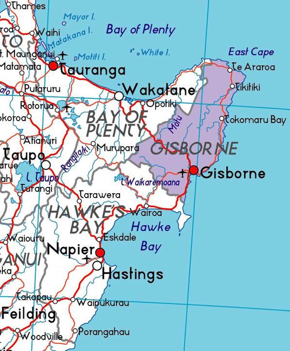 Map Of Gisborne, New Zealand, New Zealand Atlas, Gisborne, New Zealand, New Zealand Beaches, New Zealand Counties