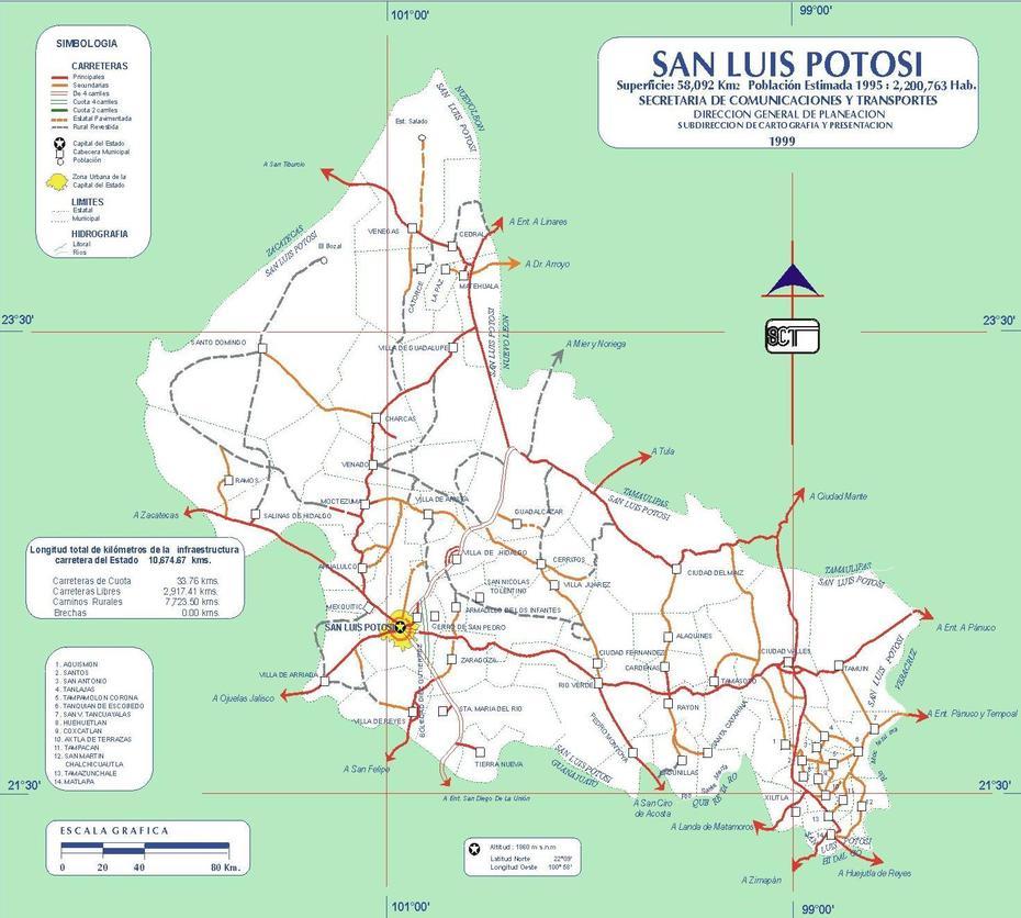 Map Of San Luis Potosi – Mexconnect, San Luis Potosí, Mexico, San Luis Potosi State, Of San Luis Potosi