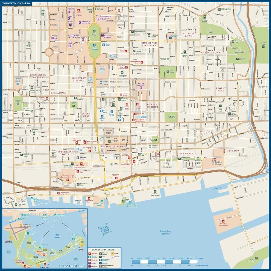 Mapa Da Cidade De Toronto – Centro De Mapa De Toronto (Canada), Toronto, Canada, Detailed  Of Toronto Canada, Toronto Canada Airports